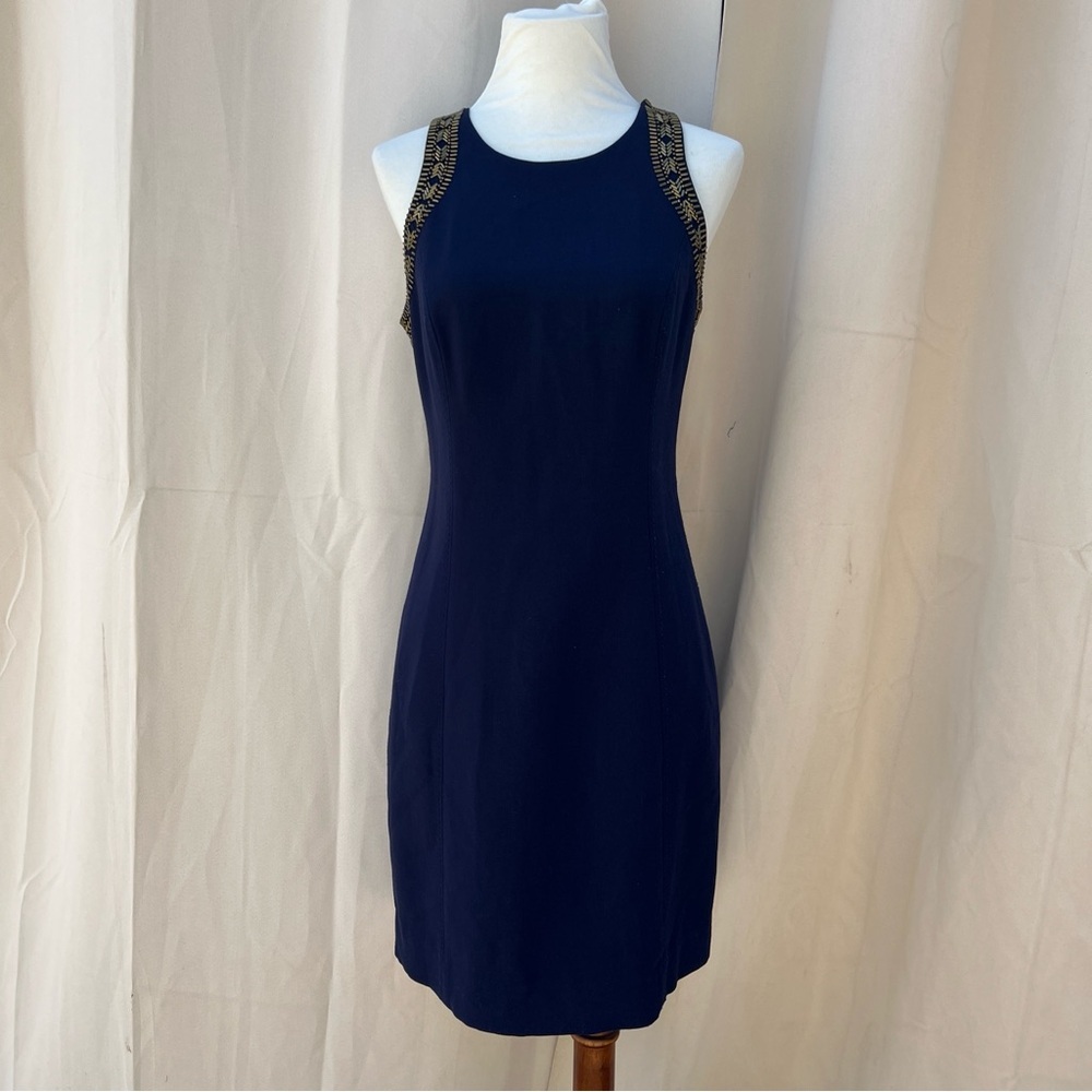 Lilly Pulitzer Size 2 Chrissy Sleeveless Beaded classy Shift Dress - Picture 3 of 16